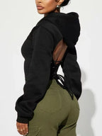 Casual Sexy Tie Back Hoodie