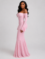 Pink Lace Mermaid Gown
