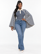 Striped Wing Polo Top