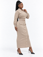 Buttoned Knit Maxi Set