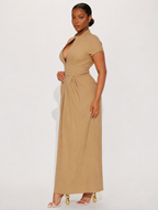 Zip Front Maxi Dress