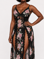 Floral Mesh Maxi Chemise