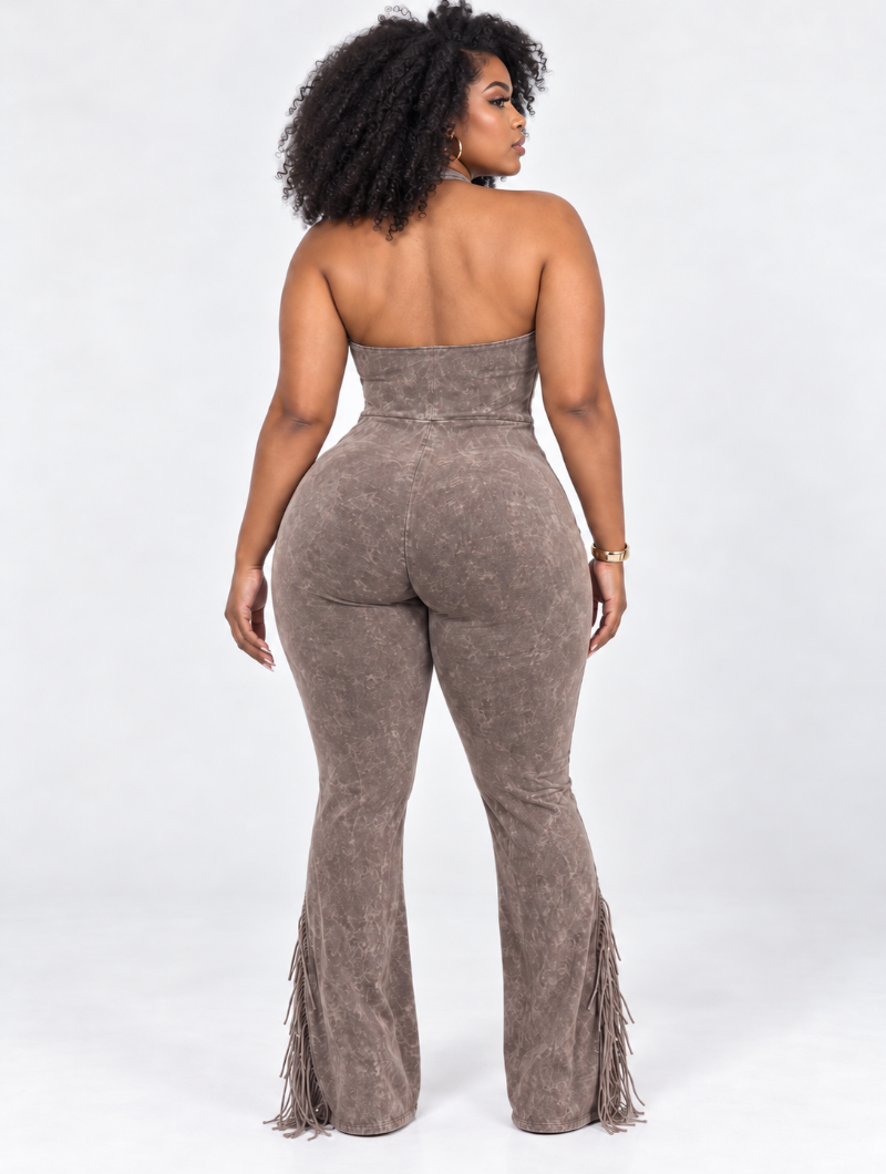 Desert Fringe Flare Jumpsuit (Pre-Order)