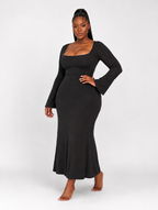 Corset Flare Sleeve Dress