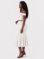 Off-Shoulder Ruched Skirt Set