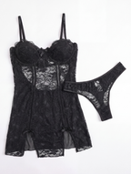 Sheer Lace Corset Chemise