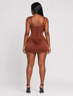 Chocolate Hourglass Mini Dress