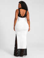 French Lace Contrast Gown