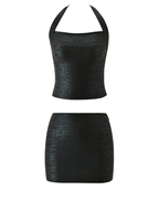 Shadow Textured Halter Set