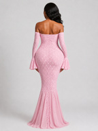 Pink Lace Mermaid Gown