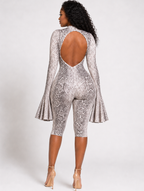 Serpent Flare Backless Jumpsuit
