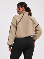 Retro Piping Fleece Jacket