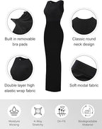 Crew Neck Sleeveless Slimming Dress