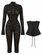 Lace Capri Corset Jumpsuit
