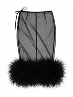 Midnight Feather Corset Set