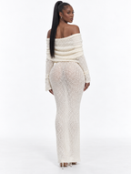 Ivory Foldover Knit Maxi