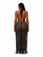 Fringe Crochet Maxi Dress